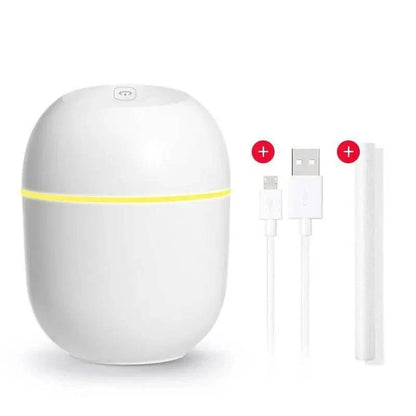 Ultrasonic Desk Humidifier with LED Light USB Powered Egg White Diffuser