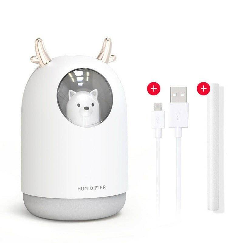 Ultrasonic Desk Humidifier with LED Light USB Powered M106 Polar Bear White Diffuser