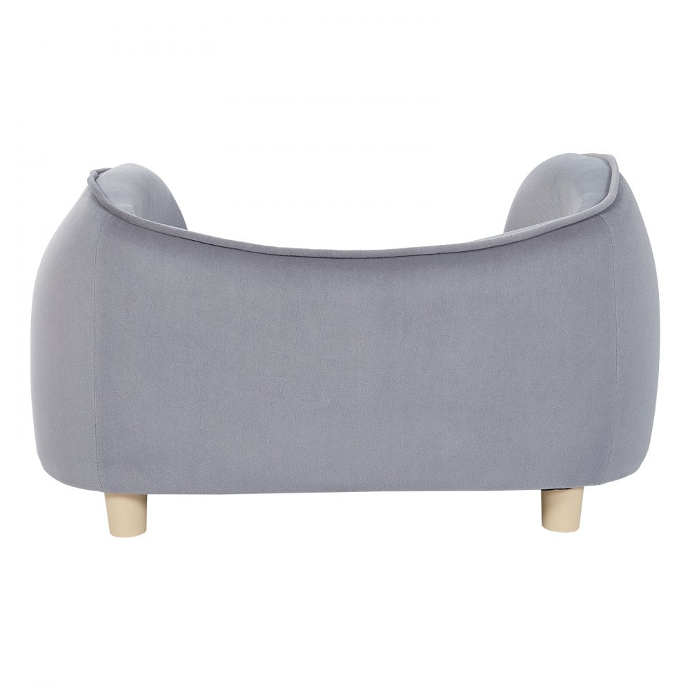 VEVOR Pet Sofa, Dog Couch for Small Dogs and Cats, Soft Velvety Dog Sofa Bed, 66 lbs Loading Cat Sofa, Dark Grey