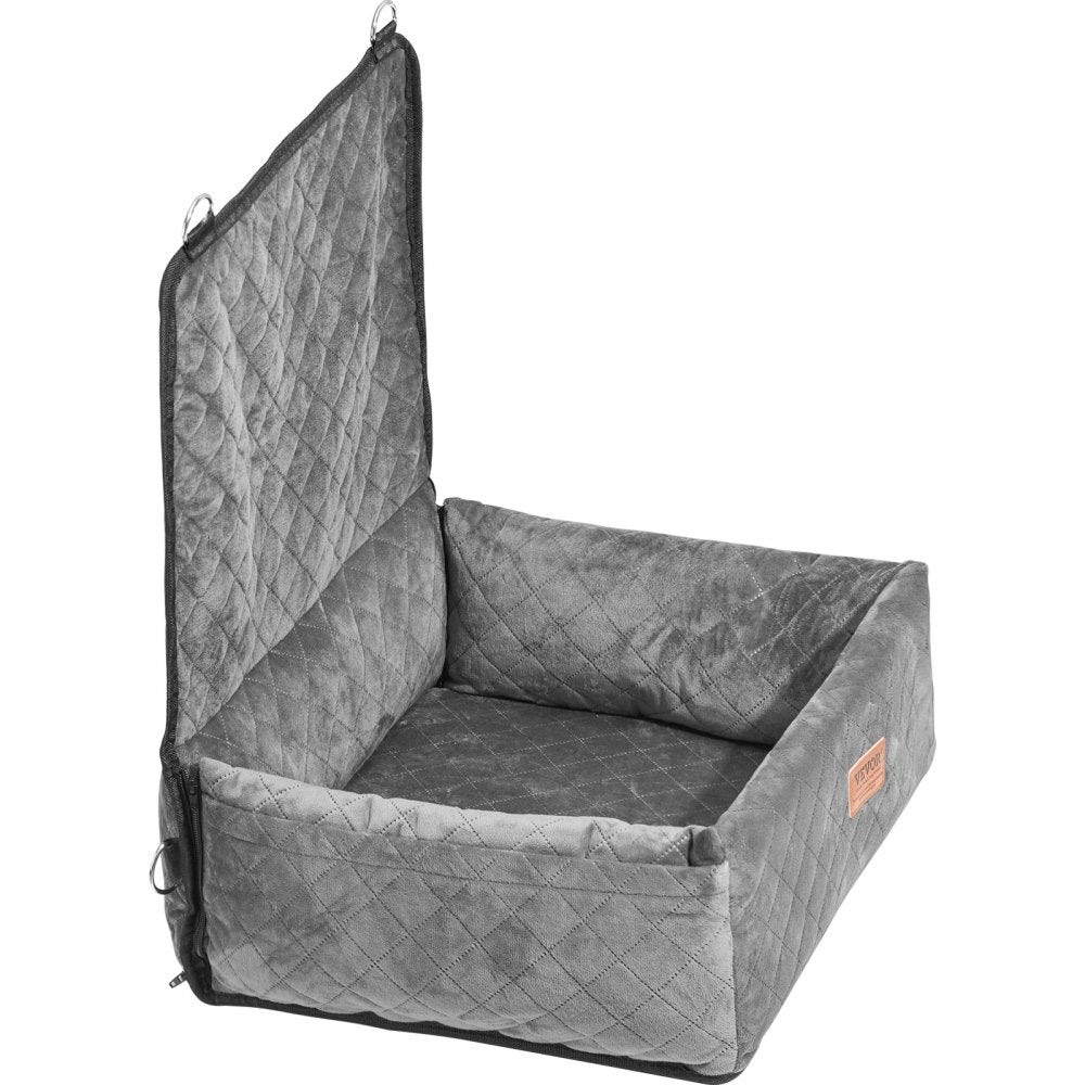 VEVOR Dog Booster Car Seat Pet Car Seat for Small Medium Dog up to 40 lbs Gray