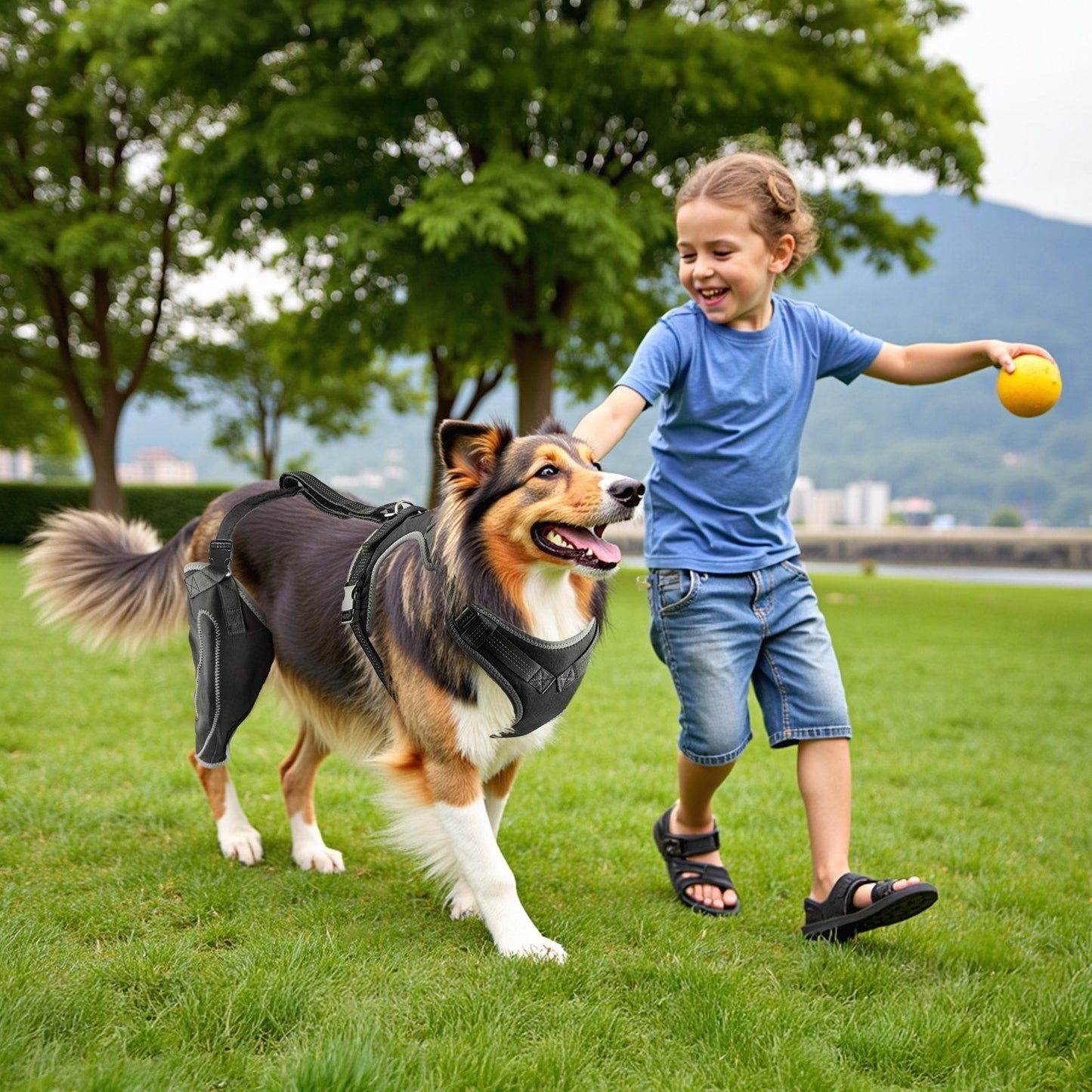 VEVOR Dog Knee Brace for Right Hind Leg Adjustable ACL Dog Leg Brace Pain Relief