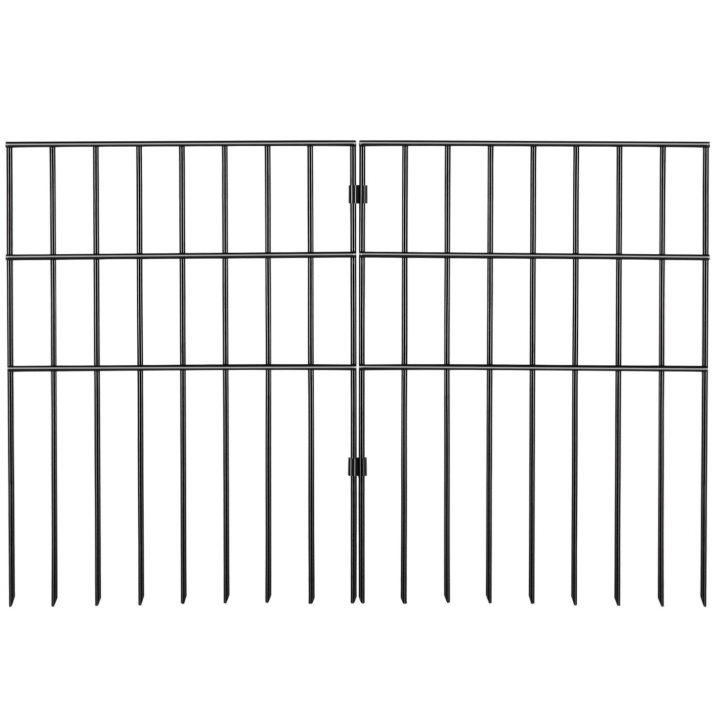 VEVOR Garden Fence, No Dig Fence 17''(H)x13''(L) Animal Barrier Fence, Underground Decorative Garden Fencing with 1.5 inch Spike Spacing, Metal Dog Fence for the Yard and Outdoor Patio, 19 Pack