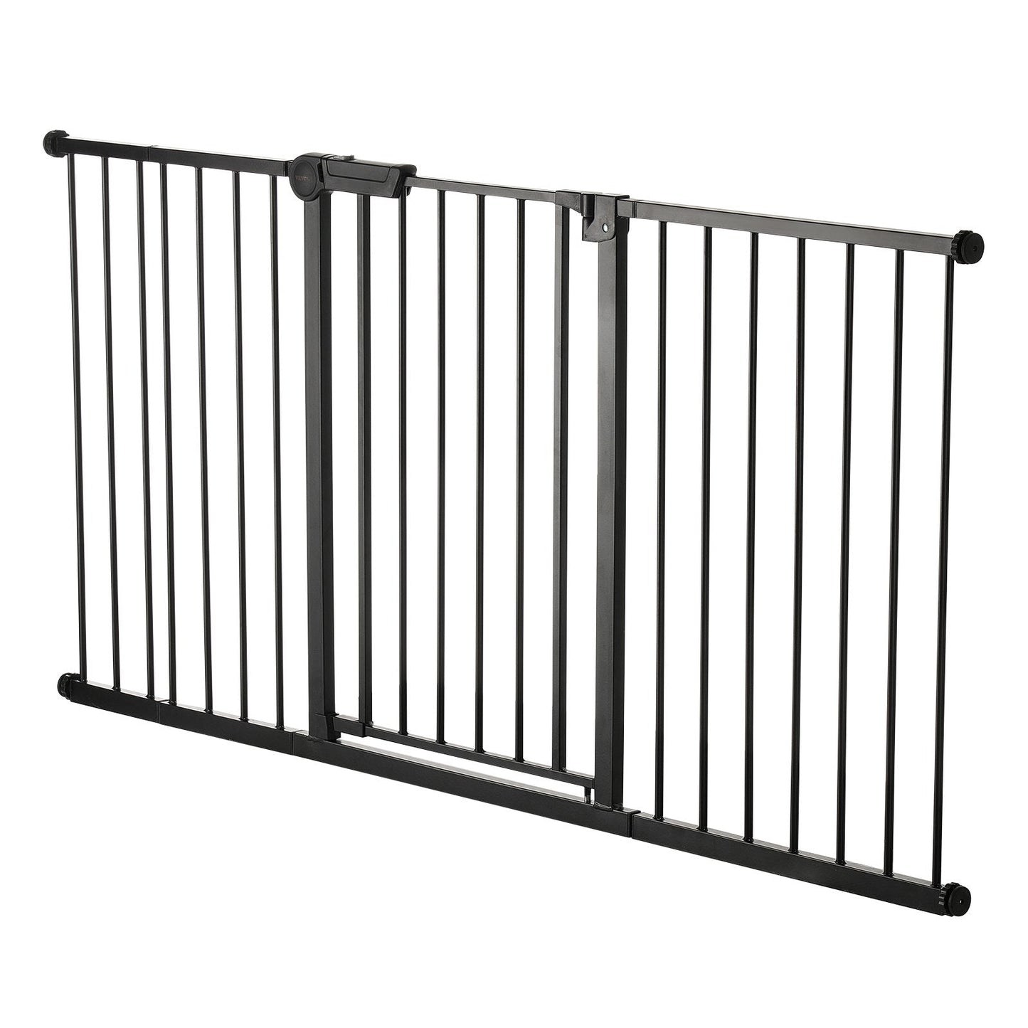 VEVOR Baby Gate 60.6-63.3 Inches Adjustable Width 30 Inches High Dog Gate Black