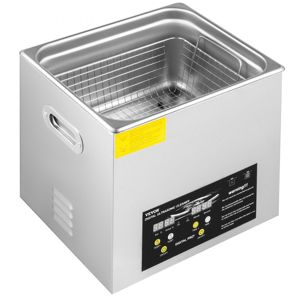 VEVOR 10L Upgraded Ultrasonic Cleaner (200W Heater,400W Ultrasonic) Professional Digital Lab Ultrasonic Cleaner with Heater Timer for Parts Instruments Cleaning