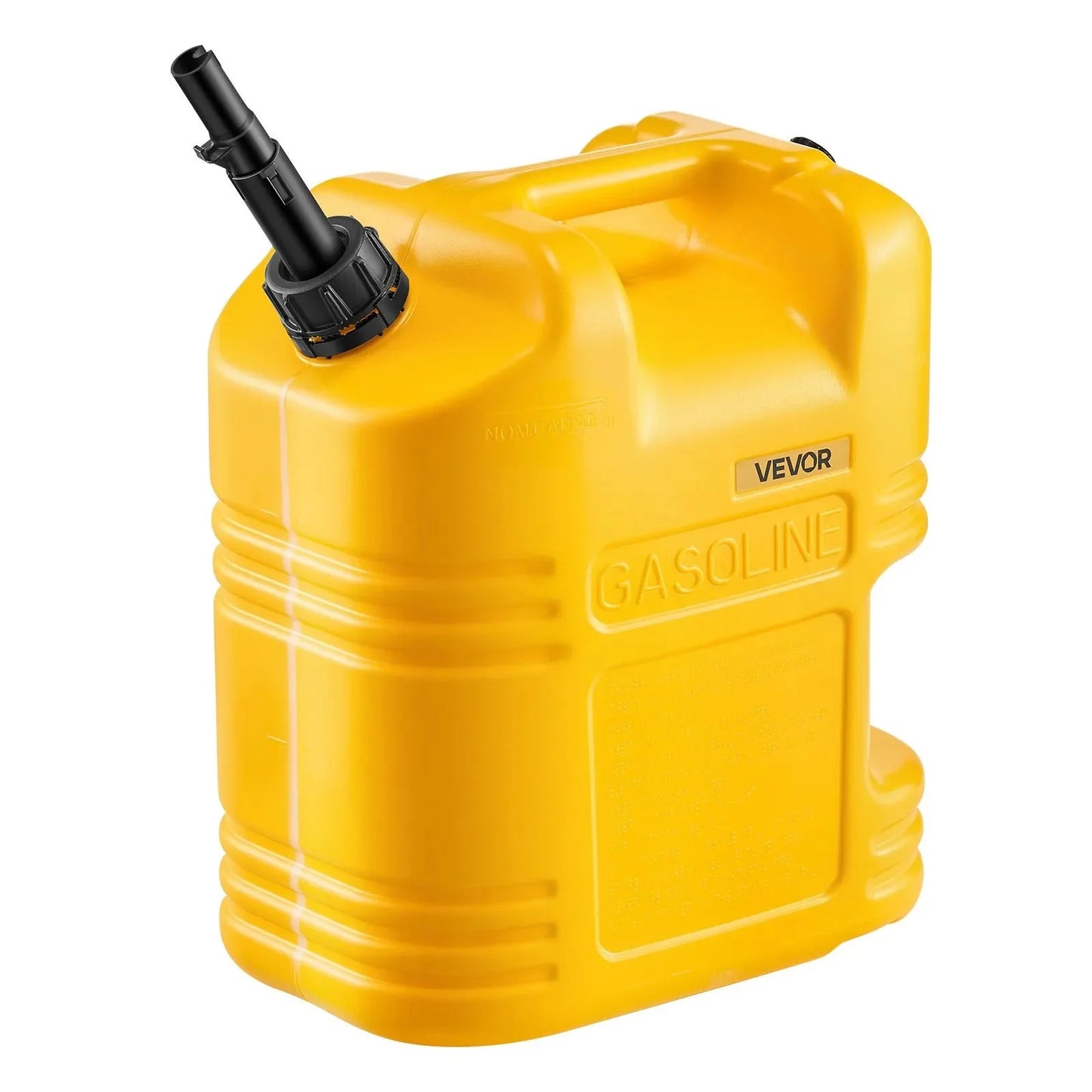VEVOR Fuel Container, 5 Gallon, Gas Tank with Spout & Clear Scale, 15 L/min Max Flow Rate, Secure & Leak-proof, Portable Flat Fluid Container for Most Cars Motorcycle SUV ATV UTV, Yellow, 1 Pack
