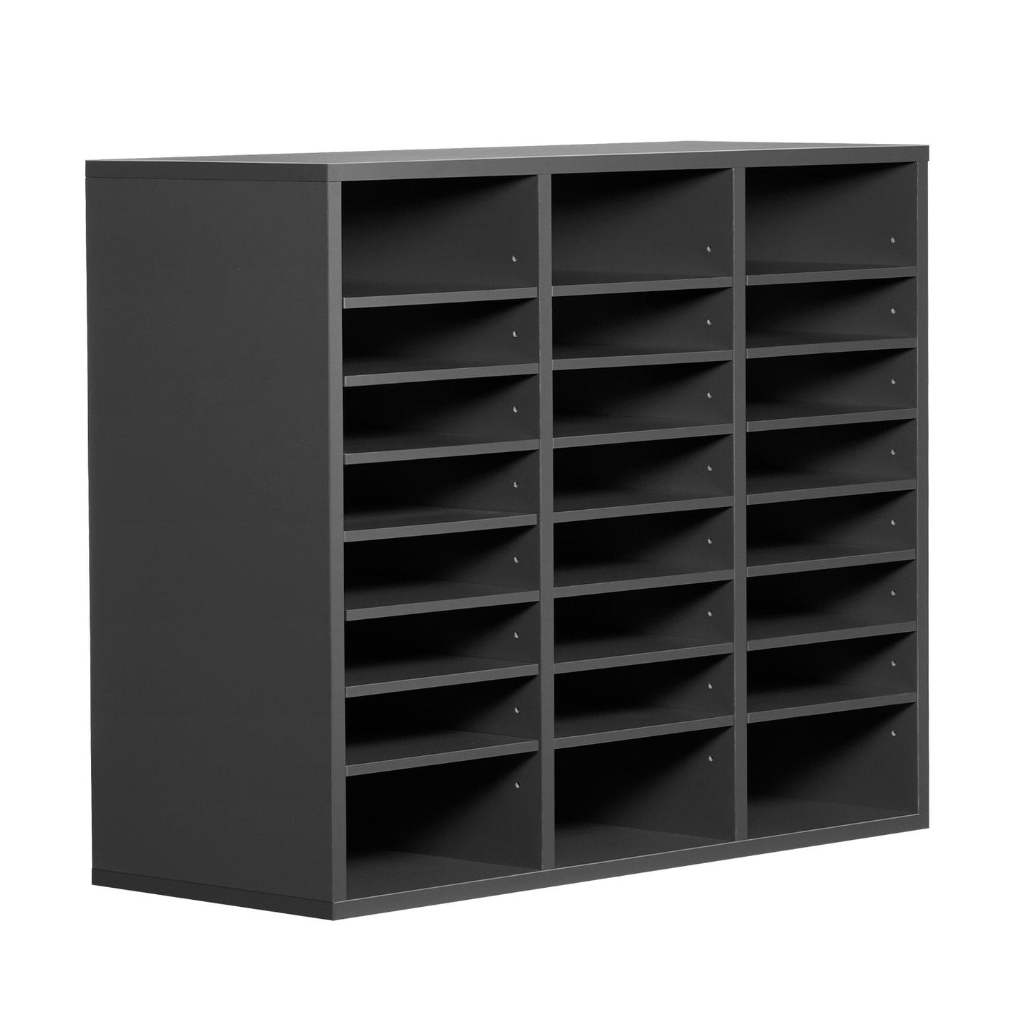 VEVOR Wooden Literature Organizer 24 Compartments with Adjustable Shelves Grey