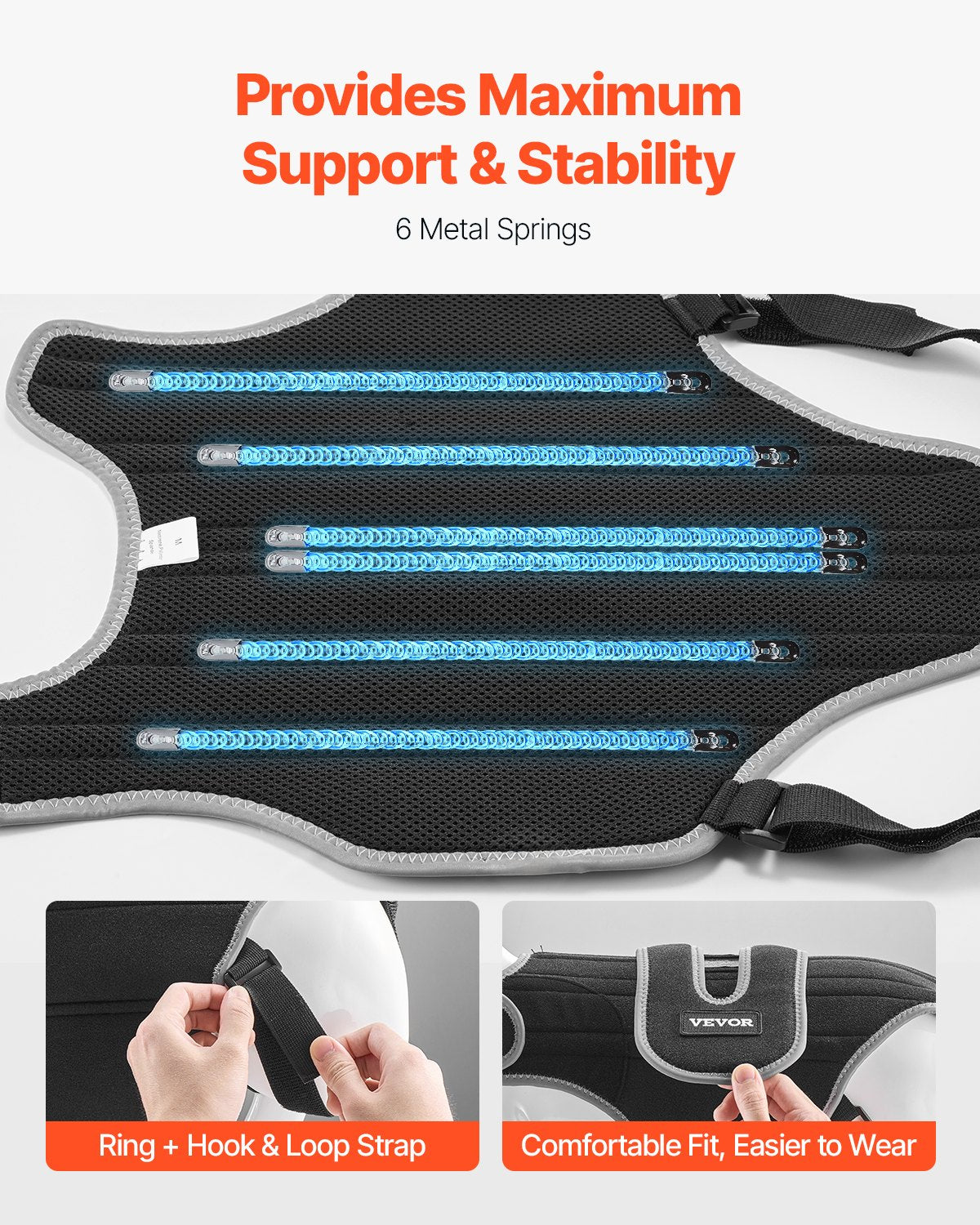 VEVOR Dog Back Brace Adjustable Dog Spine Support Harness for IVDD Pain Relief