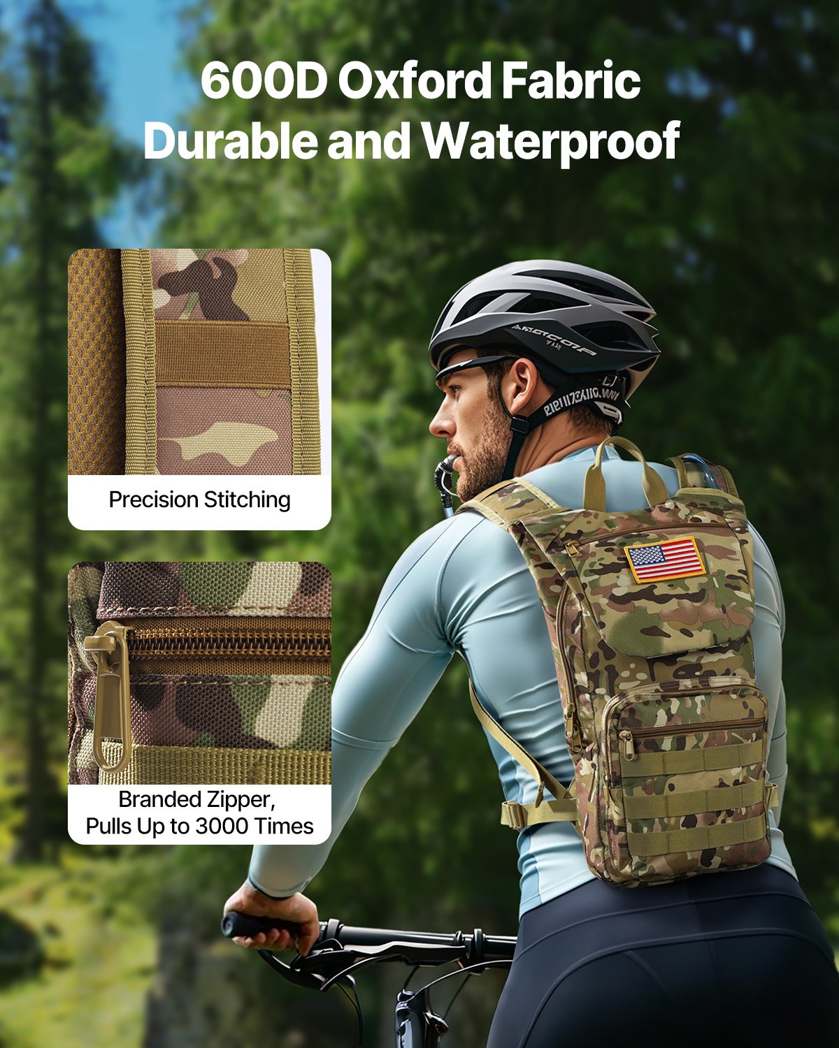 VEVOR Tactical Molle Hydration Pack Backpack 3L TPU Water Bladder Cycling Hiking