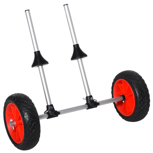Soozier Universal Kayak Cart Trolley Strong Aluminum Frame Adjustable Width Crossbar Large Tires