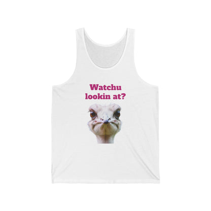 Watchu lookin at? - Unisex Jersey Tank | Austrige | Tank Top