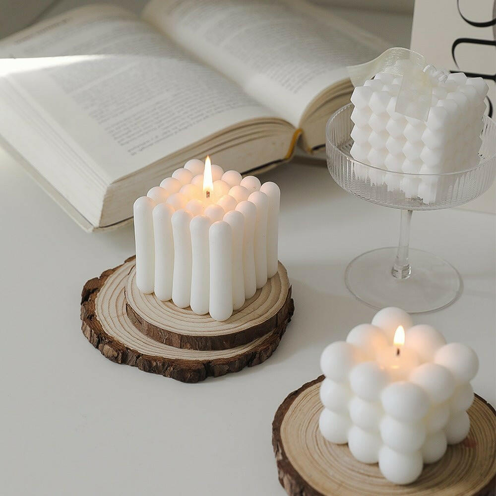 The SqUare Bubble Wax Candles that is considered a Candles