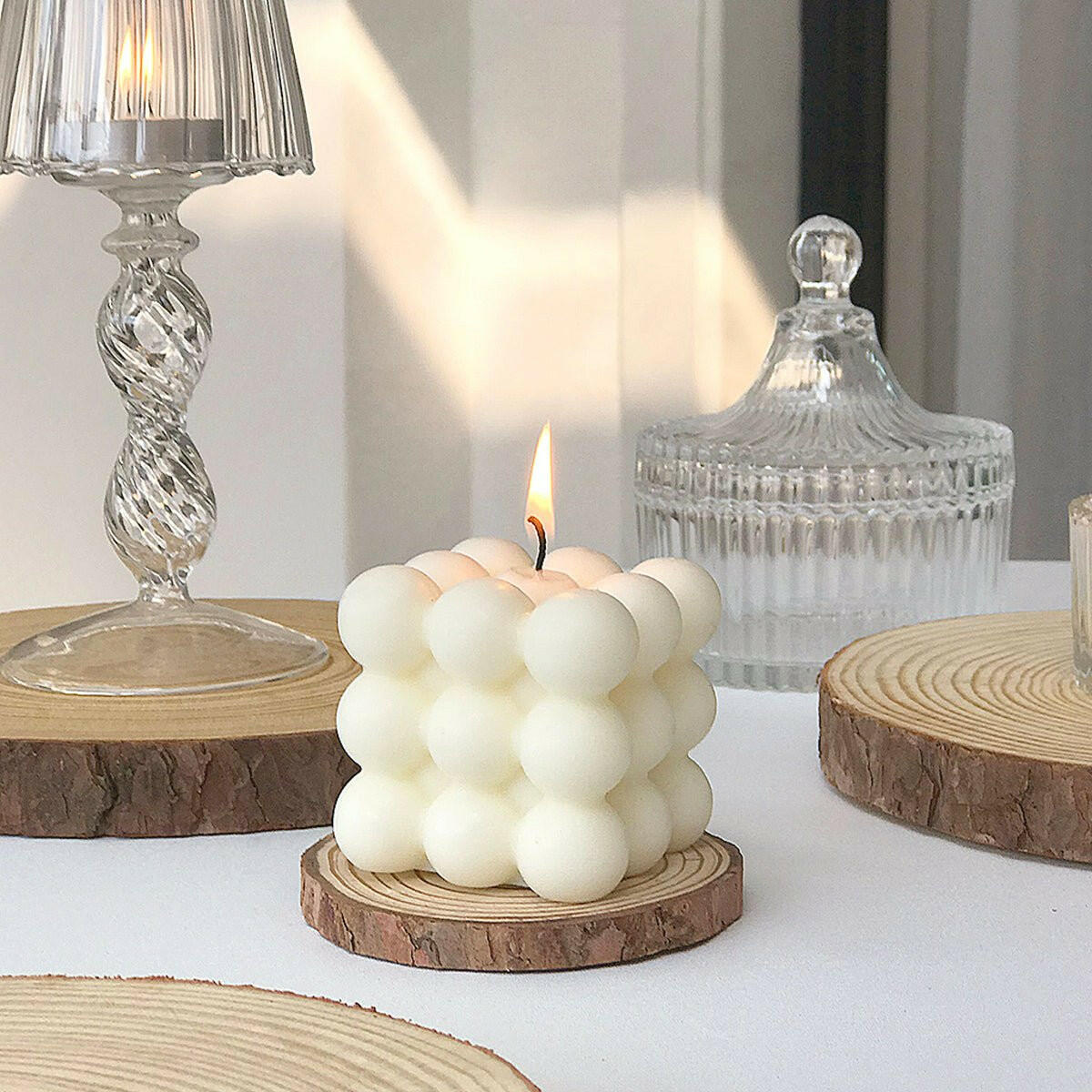 The SqUare Bubble Wax Candles that is considered a Candles