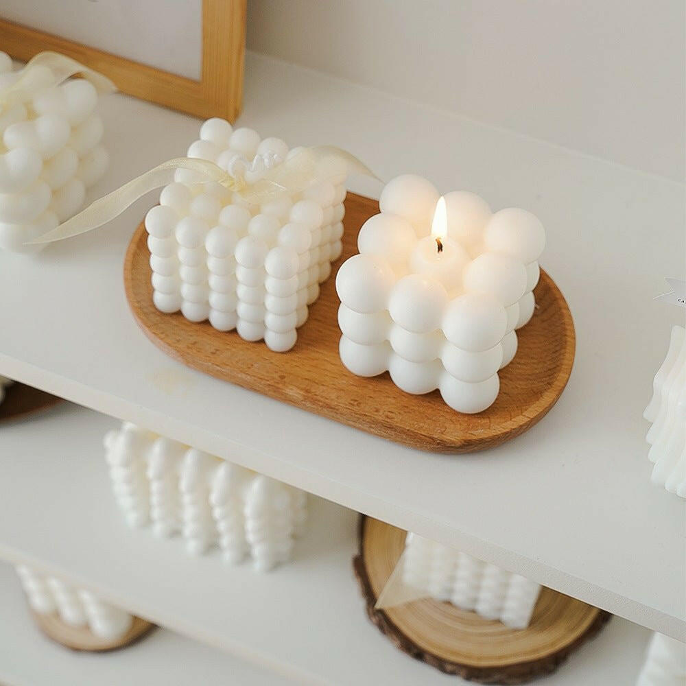 The SqUare Bubble Wax Candles that is considered a Candles