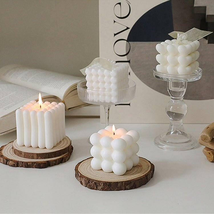 The SqUare Bubble Wax Candles that is considered a Candles