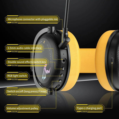 Wireless 3-Mode Gaming Headset Headphone