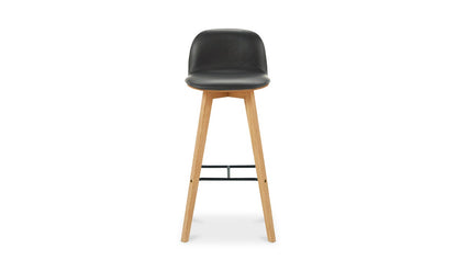 Napoli Leather Bar Stool Black